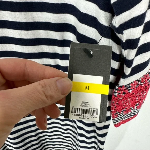 Crown & Ivy Striped Bell Sleeve Knit Dress Medium - Picture 4 of 8